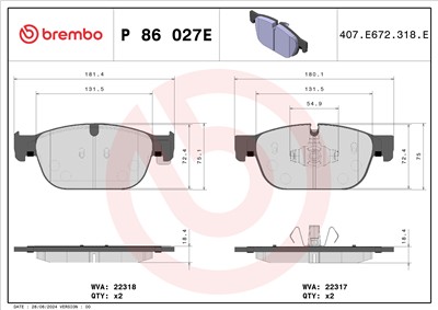 BREMBO P 86 027E Číslo výrobce: 22317. EAN: 8020584130162.