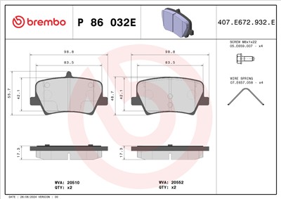 BREMBO P 86 032E Číslo výrobce: 20510. EAN: 8020584130209.