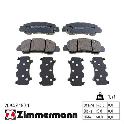 ZIMMERMANN 20949.160.1 Číslo výrobce: 20949. EAN: 4250238785682.