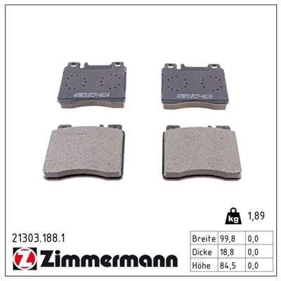ZIMMERMANN 21303.188.1 Číslo výrobce: 21303. EAN: 4250238734291.