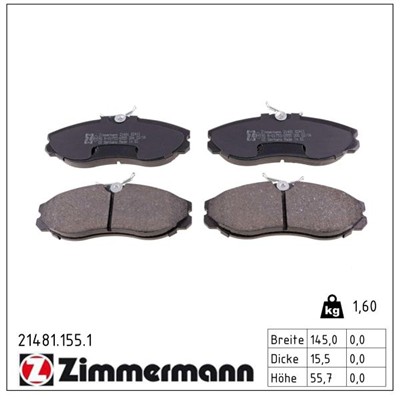 ZIMMERMANN 21481.155.1 Číslo výrobce: 21481. EAN: 4250238734901.