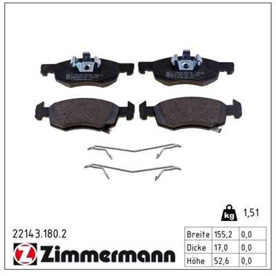 ZIMMERMANN 22143.180.2 Číslo výrobce: 22143. EAN: 4250238768722.