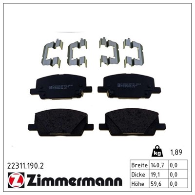 ZIMMERMANN 22311.190.2 Číslo výrobce: 22311. EAN: 4250238785699.