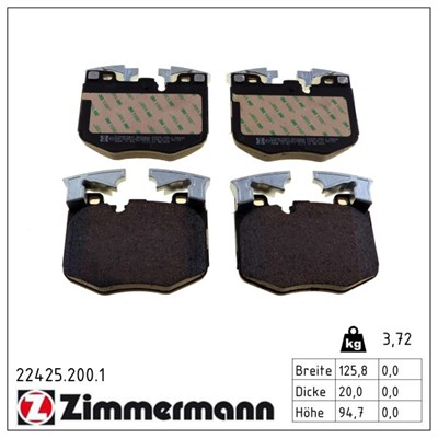 ZIMMERMANN 22425.200.1 Číslo výrobce: 22425. EAN: 4250238781608.