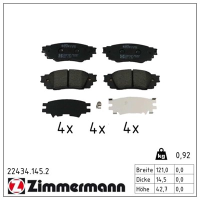ZIMMERMANN 22434.145.2 Číslo výrobce: 22434. EAN: 4250238791713.