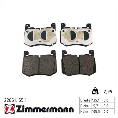 ZIMMERMANN 22651.155.1 Číslo výrobce: 22651. EAN: 4250238792116.