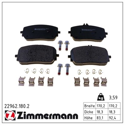 ZIMMERMANN 22962.180.2 Číslo výrobce: 22962. EAN: 4250238785378.