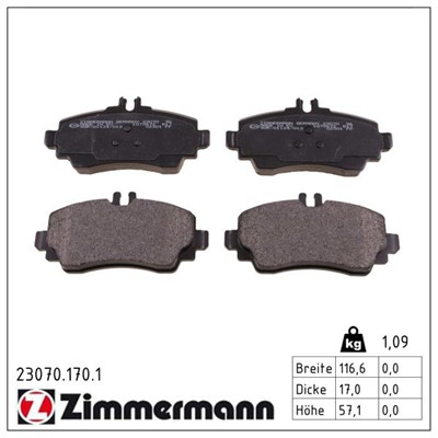 ZIMMERMANN 23070.170.1 Číslo výrobce: 23070. EAN: 4250238736936.