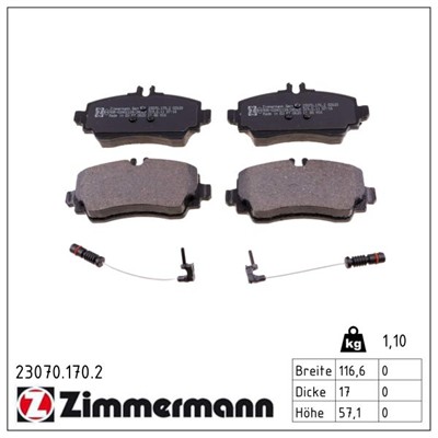 ZIMMERMANN 23070.170.2 Číslo výrobce: 23070. EAN: 4250238736943.