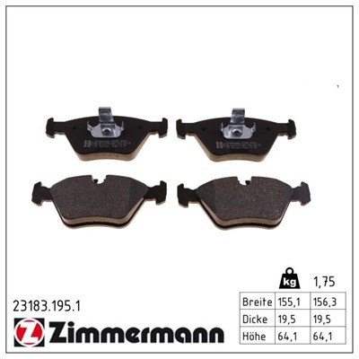 ZIMMERMANN 23183.195.1 Číslo výrobce: 21676. EAN: 4250238737391.