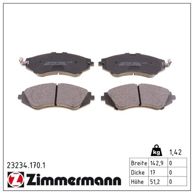 ZIMMERMANN 23234.170.1 Číslo výrobce: 23234. EAN: 4250238737575.
