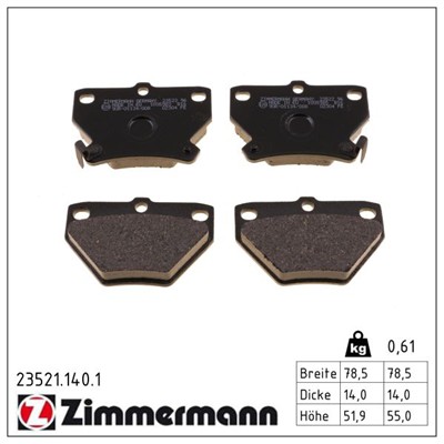 ZIMMERMANN 23521.140.1 Číslo výrobce: 23521. EAN: 4250238738589.
