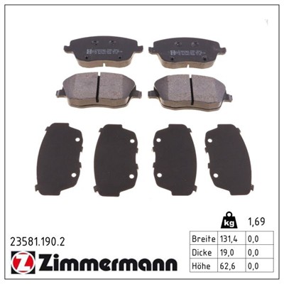 ZIMMERMANN 23581.190.2 Číslo výrobce: 23581. EAN: 4250238738824.
