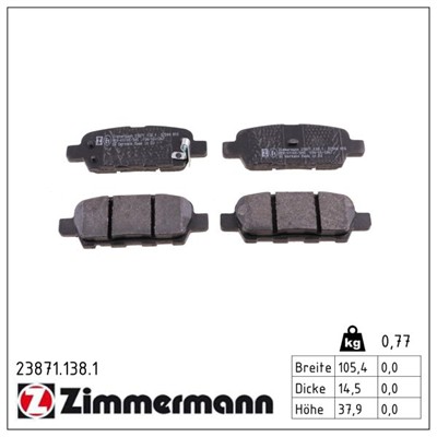 ZIMMERMANN 23871.138.1 Číslo výrobce: 23814. EAN: 4250238739777.