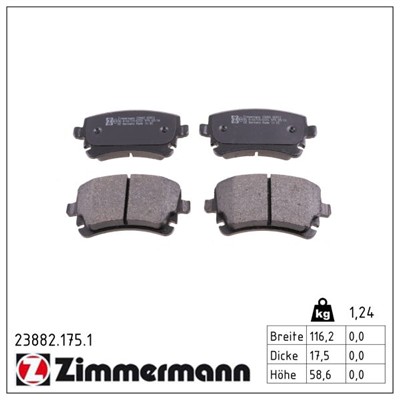 ZIMMERMANN 23882.175.1 Číslo výrobce: 23326. EAN: 4250238739838.