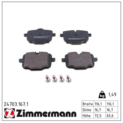 ZIMMERMANN 24703.167.1 Číslo výrobce: 24703. EAN: 4250238767503.
