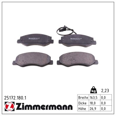 ZIMMERMANN 25172.180.1 Číslo výrobce: 25172. EAN: 4250238754091.