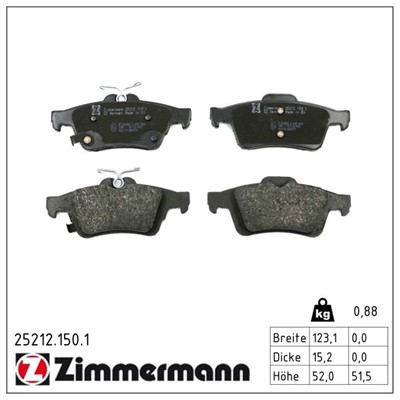 ZIMMERMANN 25212.150.1 Číslo výrobce: 25212. EAN: 4250238793144.