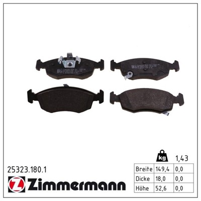 ZIMMERMANN 25323.180.1 Číslo výrobce: 25323. EAN: 4250238760856.