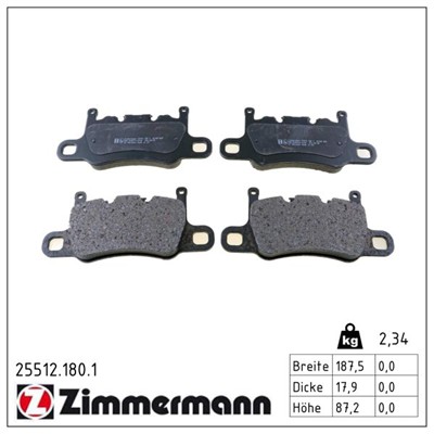 ZIMMERMANN 25512.180.1 Číslo výrobce: 25512. EAN: 4250238785064.