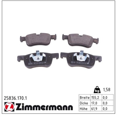 ZIMMERMANN 25836.170.1 Číslo výrobce: 25836. EAN: 4250238766094.
