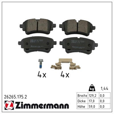 ZIMMERMANN 26265.175.2 Číslo výrobce: 26265. EAN: 4250238788928.