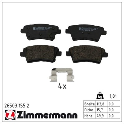 ZIMMERMANN 26503.155.2 Číslo výrobce: 26503. EAN: 4250238791522.