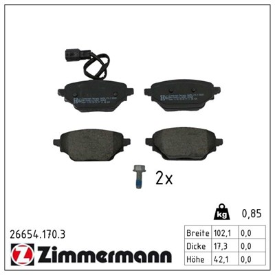 ZIMMERMANN 26654.170.3 Číslo výrobce: 26654. EAN: 4250238791706.