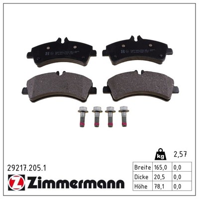 ZIMMERMANN 29217.205.1 Číslo výrobce: 29217. EAN: 4250238742227.