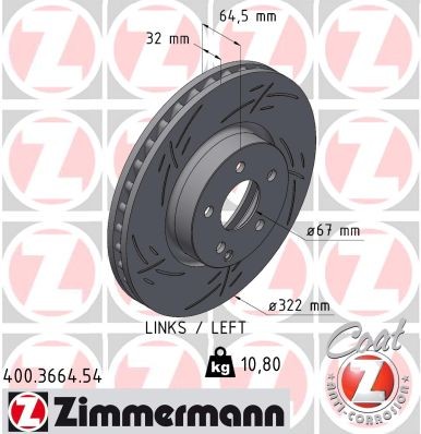 ZIMMERMANN 400.3664.54 EAN: 4250238790853.