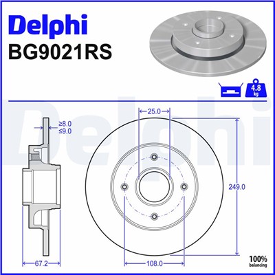 DELPHI BG9021RS EAN: 5012759396230.