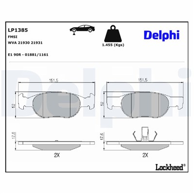 DELPHI LP1385 EAN: 5012759093924.