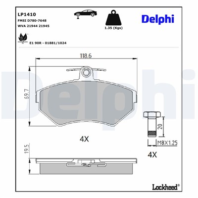 DELPHI LP1410 EAN: 5012759085745.