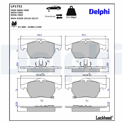 DELPHI LP1731 EAN: 5012759227046.