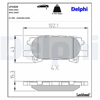 DELPHI LP1820 EAN: 5012759237779.