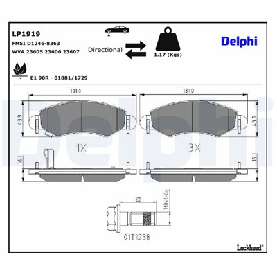 DELPHI LP1919 EAN: 5012759354001.