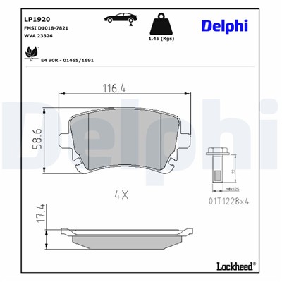 DELPHI LP1920 EAN: 5012759354018.