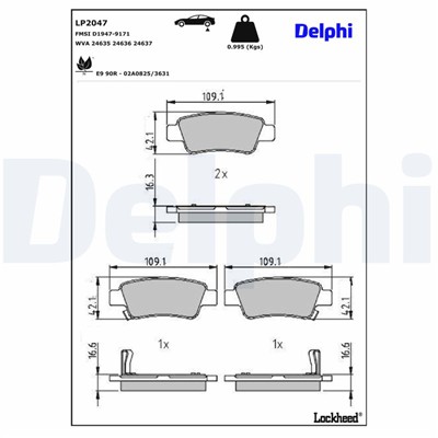 DELPHI LP2047 EAN: 5012759416747.