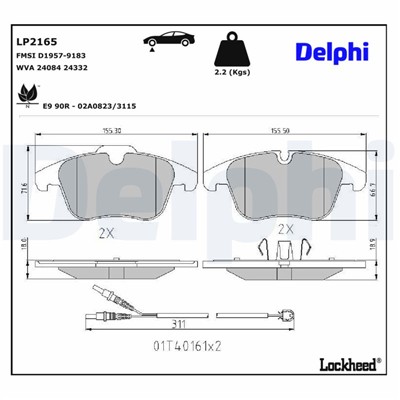 DELPHI LP2165 EAN: 5012759438435.