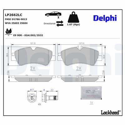 DELPHI LP2662LC EAN: 5012759633908.