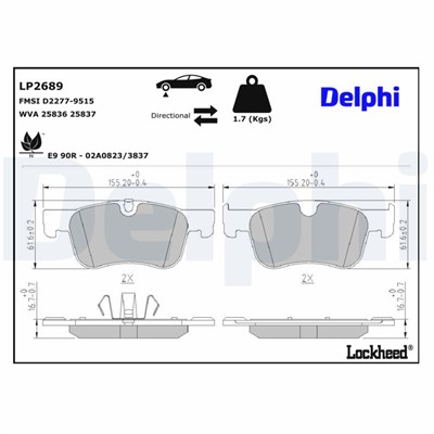 DELPHI LP2689 EAN: 5012759512494.