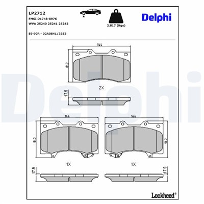 DELPHI LP2712 EAN: 5012759532485.