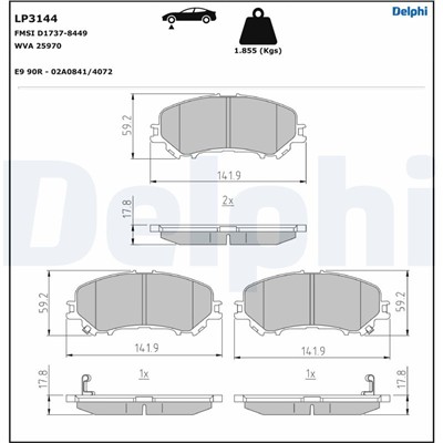 DELPHI LP3144 EAN: 5012759528037.