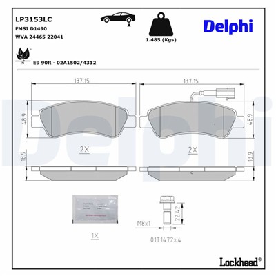 DELPHI LP3153LC EAN: 5012759633953.