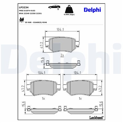 DELPHI LP3234 EAN: 5012759972809.