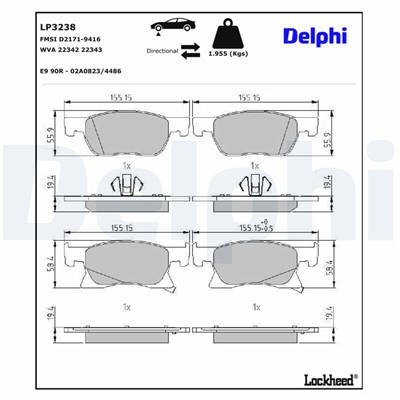 DELPHI LP3238 EAN: 5012759973998.