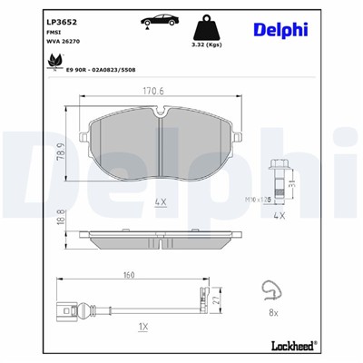 DELPHI LP3652 EAN: 5012759557303.