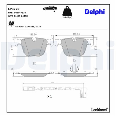 DELPHI LP3720 EAN: 5012759572054.