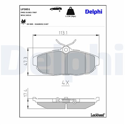 DELPHI LP3851 EAN: 5012759596982.