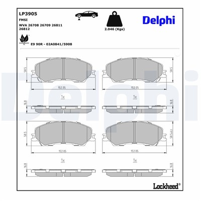 DELPHI LP3905 EAN: 5012759727256.